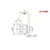 3/8" Tubular Lock -90 degree and 2 key pull drawer cabinet replacement anticlock