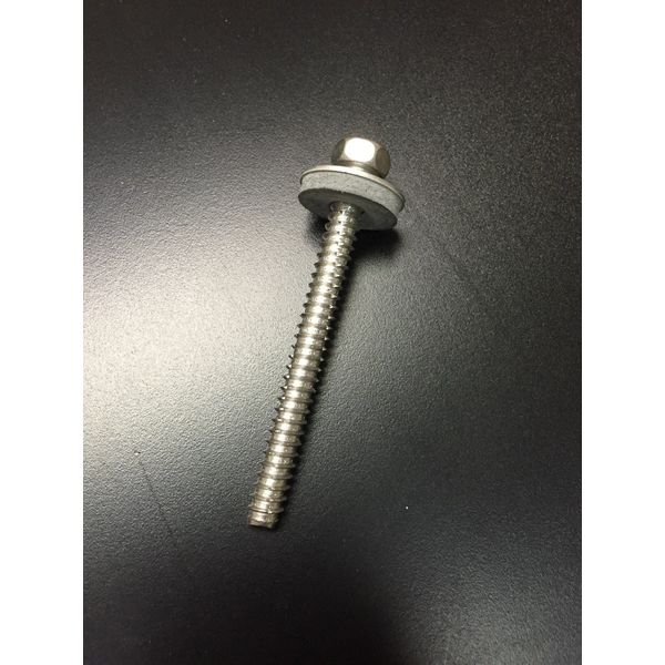 304 SS Screws #14 x 2.5" (100 Pack) Self Tapper Type B Hex 3/4" Bonded Washer