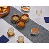 nambe Twist Coaster 6-Piece Set | Wooden Drinks Coasters for Tabletop Protection | Made of Acacia Wood and Metal Alloy | Unique Sculptural Design for Coffee Table or Bar Décor | 4.25 Inches