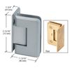 CRL TR1044SC Satin Chrome Trianon 044 Series Wall Mount Offset Back Plate Hinge