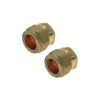 2 x 15mm Stop End Brass Compression Fittings WRAS Approved