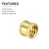 DTGN 1/4-20(Thread Dia) Knurled Insert Nuts - 25 Pack - Good for Plastic Shells - Brass Female Thread Heat Set Inserts Embedment Nut