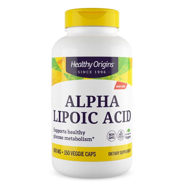 Healthy Origins Alpha Lipoic Acid, 600 mg - Alpha Lipoic Acid Supplement - Antioxidant Support - Gluten-Free Supplement - 150 Veggie Capsules