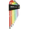 SK11 SLBW09EL-RB Rainbow Ballpoint Hex Wrench Set, 9 Piece Set