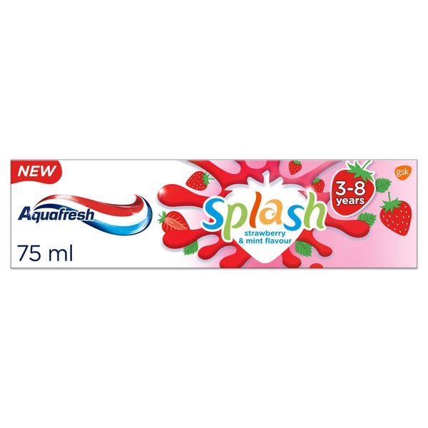 Aquafresh Kids Toothpaste, Splash 3-8 Years Strawberry & Mint Flavour 75 ml