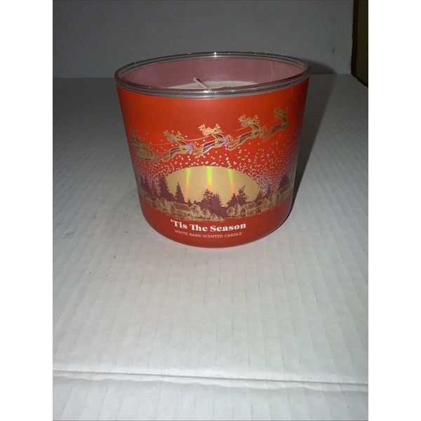 Bath Body Works TIS THE SEASON apple cinnamon cedarwood 14.5 Oz No lid 3 wick