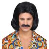 "BLACK 70s DANDY WIG & MOUSTACHE" in box -