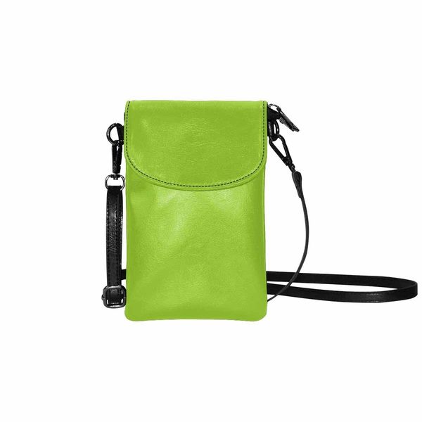 Womens Crossbody Bag - Yellow Green Small Cell Phone Purse - One Size