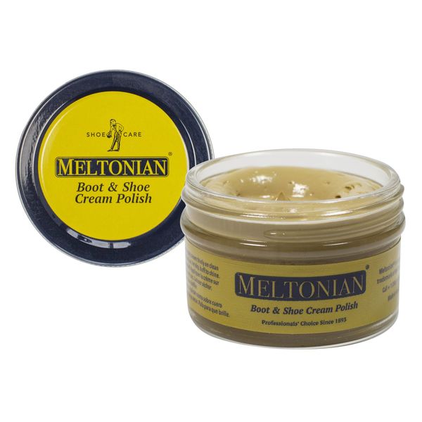 Meltonian Cream | Light Beige 125 | Quality Shoe Polish for Leather | Use on Boots, Shoes, Purses, Furniture | Cream Based Shoe Polish | Leather Conditioner | 1.7 OZ Jar