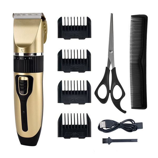 Cordless Hair Clipper, Men's Hair Clippers, Head Shaver, Clippers for Home Use, Home Haircutting, Clippers for Men, Easy to Use, Haircut Kit Professional Hair Clippers for Men with 4 Guide Combs