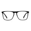 OCCI CHIARI Men's Reading Glasses 0.0, Rectangular Blue Light Blocking Glasses for Men, Stylish Computer Glasses Durable Hinge (Black)