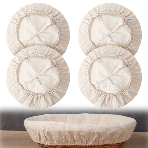 4 Pack Sourdough Bowl Cover Organic Reusable Cloth Bowl Cover for Proofing Fits 5”-8.5” Diameter Bowls And Jar Mouth Unbleached Perfect for Fermentation Jars Baking