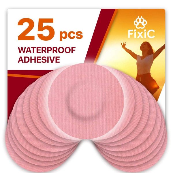 FixiС Adhesive Patches 25 Pack 3 1/2" – Good for Libre 1, 2, 3 – Enlite – Guardian – Waterproof Adhesive Patches – Libre Adhesive Covers – Pre-Cut – The Best Fixation for Your Sensor! (Pink)