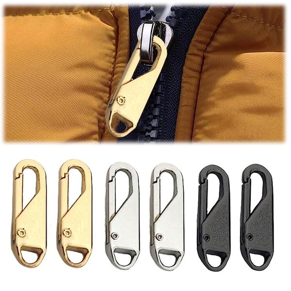 Aidi Zipper Replacement, ZipZipper Pull Replacement, 6pcs Replacement Zipper Pulls Detachable, Safty Metal Zip Pull Zip Replacement, Zip Slider Replacement for Suitcases, Coats (3 Colors)