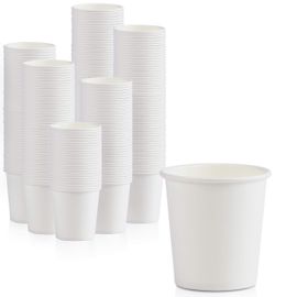 Fit Meal Prep [200 Pack] 4 oz Disposable White Paper Cups - On the