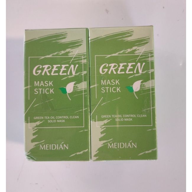 2 Pcs Green Tea Mask Stick Facial Cleansing Oil Acne Blackhead Contro Deep Clean