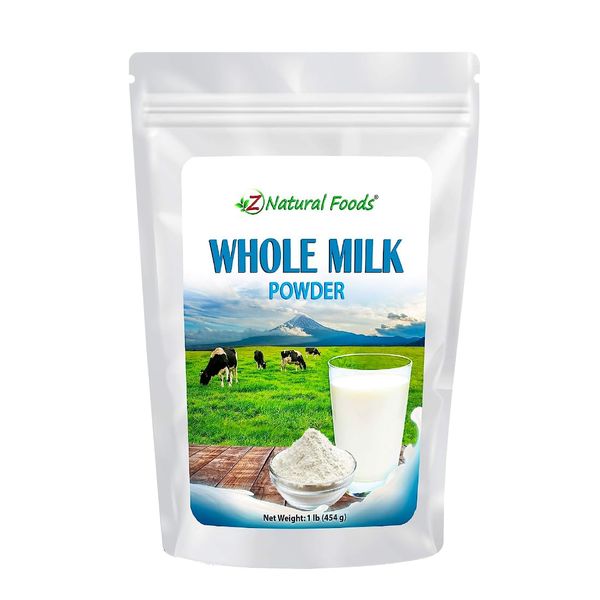 Powdered Whole Milk, Nutrient Rich Milk Powder With Longest Shelf Life For Stress Relief, No Refrigeration Required, Perfect For Cooking, Baking, Tea, & Coffee, Gluten Free, Non-GMO, 1 Lb