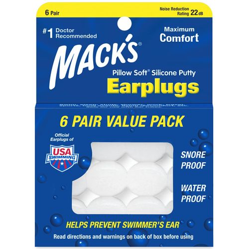 Mack's Pillow Soft Silicone Earplugs - 6 Pair, Value Pack – The Original Moldable Silicone Putty Ear Plugs for Sleeping, Snoring, Swimming, Travel, Concerts and Studying