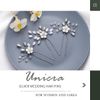 Unicra Bride Wedding Hair Pins Silver Flower Crystal Headpiece Bridal Rhinestone Hair Accessories for Women and Girls (Pack of 3) (Silver)