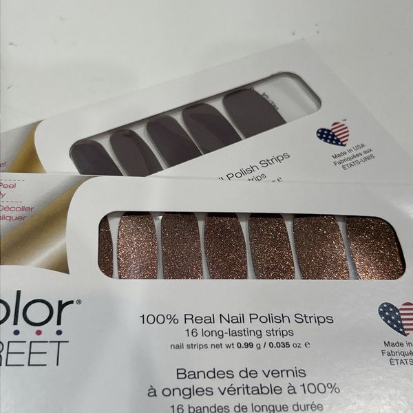 Color Street Lot of 2 Sets of 16 Nail Strips Easy Manicure Bronze Age Berlin Win