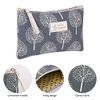 Canvas Cosmetic Bag, 2 PCS Portable Women Purses, Printed Makeup Bag Pouch Multifunctional Travel Toiletry Bag with Zipper for Cosmetics Keys Cards
