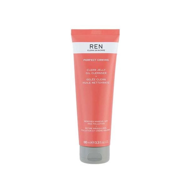 REN Clean Skincare - Perfect Canvas Clean Jelly Oil Cleanser - Tri-Phase Facial Cleanser Transforms from Cleansing Jelly to Facial Oil to Cleansing Milk - Natural Vegan Face Cleanser, 100 ml