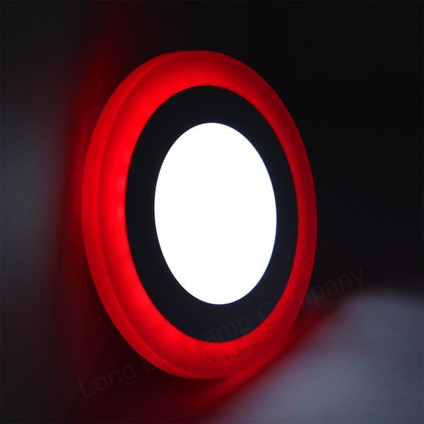 Round Dual Colour LED 6w Ceiling Recessed Panel Spot Light Red and White