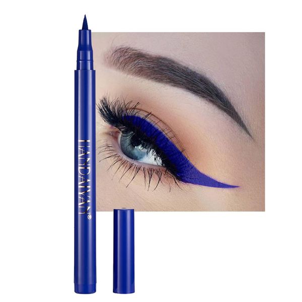 Coloured Eyeliner, Royal-Blue Eyeliner, Waterproof Liquid Eyeliner All Day Long-Lasting Eye Liners, Highly-Pigmented Colourful Eyeliner for Eye Makeup, Black, White(Only Royal-Blue)