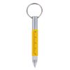 KING OF FLASH Mini Multi Function Pen with Keyring Hook, Stylus, Cross Screwdriver, Flat Screwdriver, Ruler (Yellow)