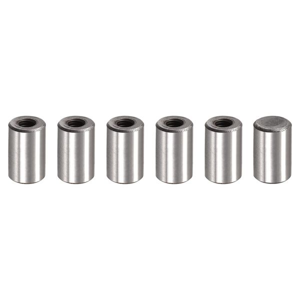 uxcell Internal Screw Dowel Pin M6 0.5 x 0.8 inch (12 x 20 mm) Chamfer Flat Carbon Steel Cylindrical Pin Bed Bookcase Hardware Industrial Pins 6 Pcs