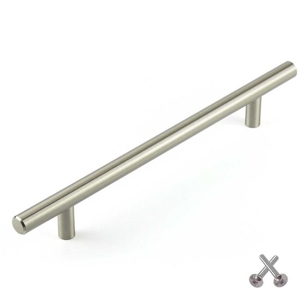 T Bar Kitchen Cabinet Door Handle, Cupboard Drawer Bedroom Furniture Handles, Brushed Nickel 96mm