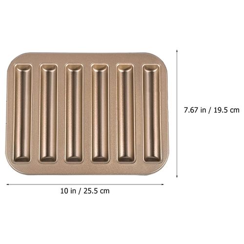 Hemoton Madeleine Pan Cast Iron Rectangle Muffin Pan Biscuits Small Eclair Cake Cookie Breadstick Cornstick Biscotti Cornbread Stick Moulds