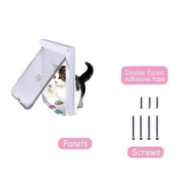 4-way Pet door Locking Medium Dog/Cat Flap Magnetic Door Frame