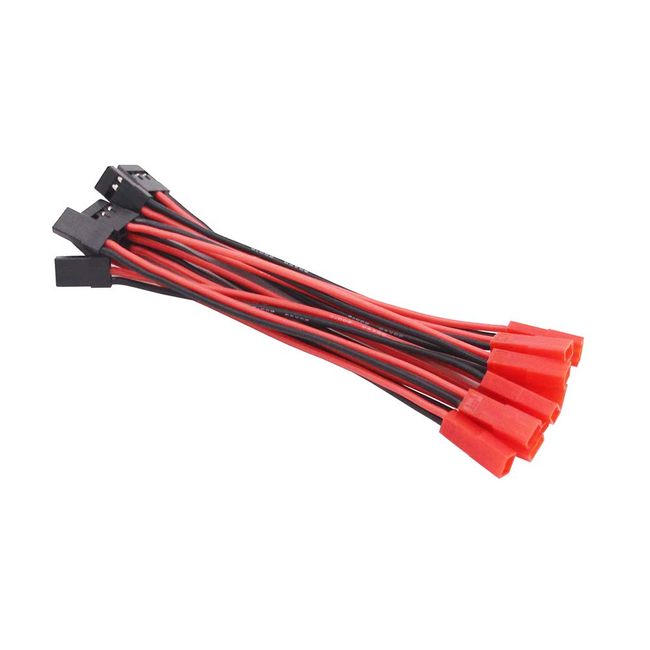 OliYin 10pcs JR Futaba Male Servo Connector Plug to JST Female Adapter Cable 22awg 10cm Silicone Wire for RC Lipo Battery