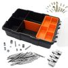Plastic Tool Storage Box, Waterproof Portable Organizer Box with Removable Adjustable Divider Compartment for Tools, Screws, Nails, Rivets, Bolts