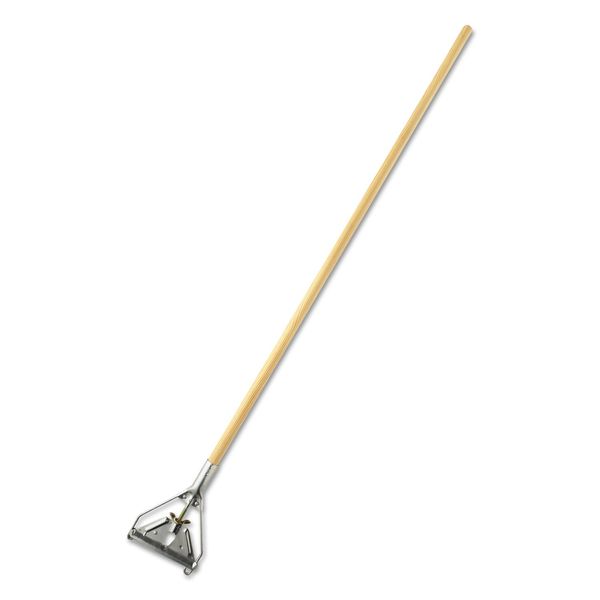 Rubbermaid Commercial Products, Industrial Grade, Easy Change Steelhead for Wet Mop with Wooden Handle, Floor Cleaning, 60 Inch