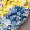 x4 Shabby Chic MELAMINE Dinner Plate Set Hydrangea Blue Green Easter Floral