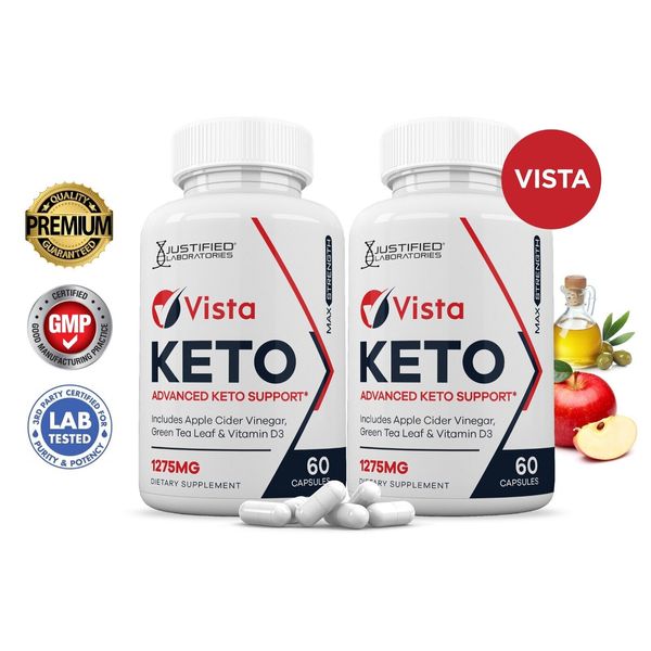 Vista Keto ACV Pills 1275 MG Stronger Than Gummies Keto Support 2 Bottle