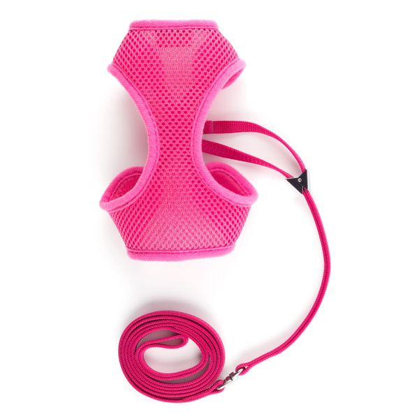 Ancol Soft Mesh Cat Harness and Lead Set, MEDIUM/ 15 cm length, Pink