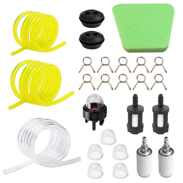 TAIHOBO Benzinschlauch Set, 26 Stück Benzinschlauch Motorsense Kit, Universal Benzinfilter Kit, Kraftstoffschlauch (Innendurchmesser: 3mm/2,5mm/2 mm), Benzinschlauch Rasenmäher für Benzin Rasentrimmer
