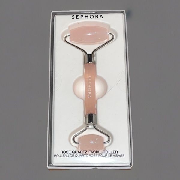 Sephora Mini Rose Quartz Facial Roller Double Ended NEW IN BOX