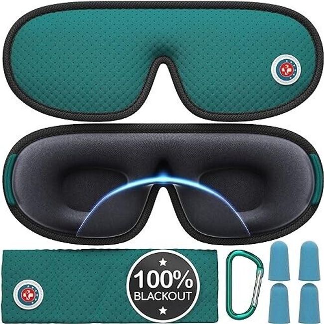 Cotton Sleep Mask with 3D Eye Mask Memory Foam - Travel Sleeping Mask for Women