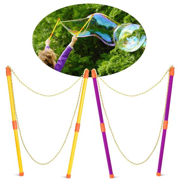 2 Paar Seifenblasen-Stab, Riesenseifenblasen für Kinder Erwachsene,Riesenseifenblasen Giant Bubble Maker Spielzeug,Bubble Wand,das Teleskopische Entwurfs Einfache Tragen, für Sommer Partys, Outdoor