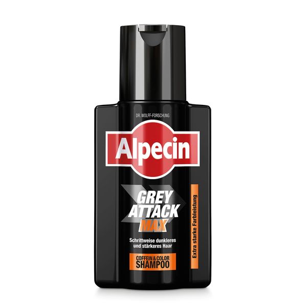 Alpecin Grey Attack MAX Coffein & Color Shampoo - 1 x 200 ml - Schrittweise dunkleres und stärkeres Haar | Extra starke Farbleistung | Erblich bedingtem Haarausfall wird vorgebeugt