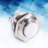 Horn Switch Engine Starter, 12V 16mm Car Waterproof Momentary Metal Push Button ON Off Self-Reset Switch Silver