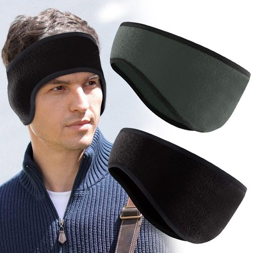 TANCUDER Pack of 2 Headbands, Sports Ear Warmers, Headband, Stretchy Headband, Earmuffs, Sports Headband for Gym, Skiing, Dancing, Running, Hiking, Cycling (Black, Grey)