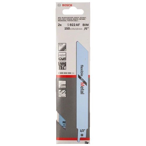 Bosch 2608656036 (2 608 656 036) Sabre Saw Blade S 922 AF Flexible For Metal 2 pieces