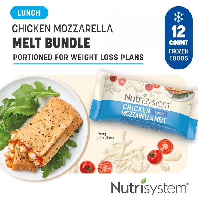 Nutrisystem Frozen Chicken Mozzarella Lunch Melt Packaged Meal 12 Count