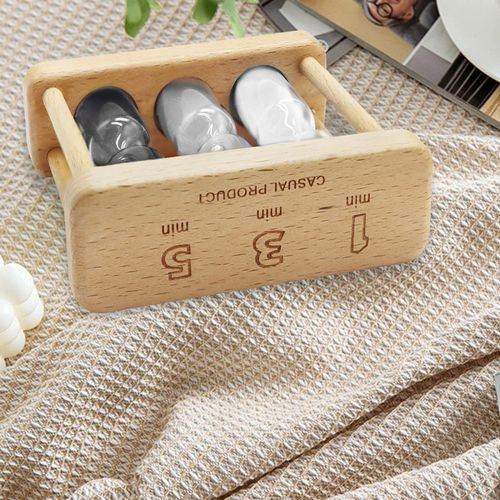 Hourglass Timer 1+3+5 Minute Mini Wooden Hourglass Clock Creative Sand Decoration Small Ornaments Gift for Games Classroom Home Office Decoration (White+black)