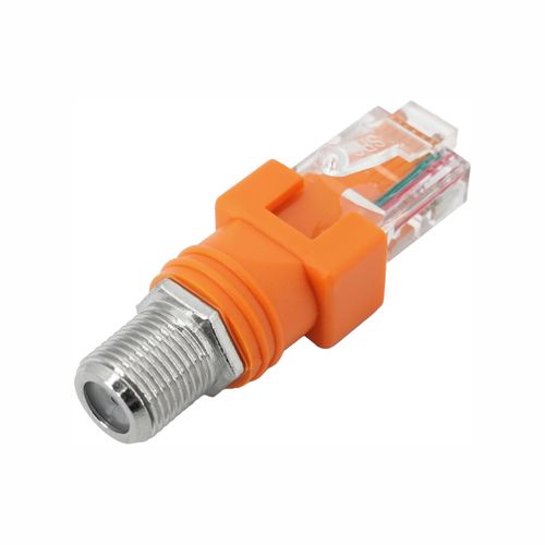 RJ45 to F Converter Coax Adapter F-Type Connector Female to RJ45 Male Coaxial Coax Barrel Coupler Adapter Connector Coax Straight Connector for Ethernet Line Tester (1)